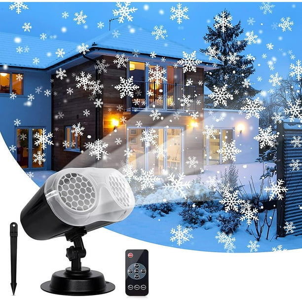 Projecteur de Noël extérieur et intérieur, projecteur de flocon de neige  avec télécommande, lumière de décoration étanche Ip65 pour Noël, jardin,  mariage, W 