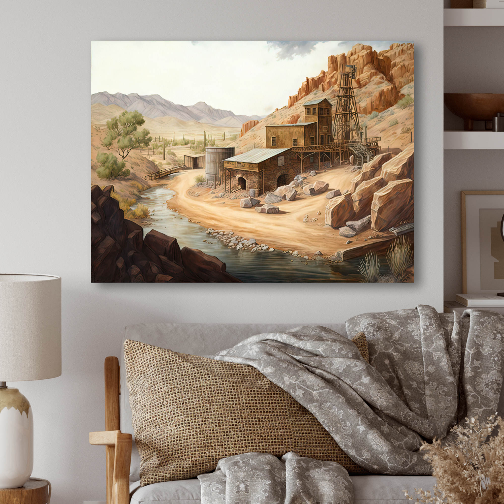 Designart Wild West Mine In Arizona II Canvas Wall Art