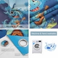 thumbnail image 4 of Funny Dinosaur Blackout Curtains for Bedroom/Living Room, Thermal Insulated Kitchen Curtains, Playing Guitar Palm Tropical Blue Silhouette Grommet Darkening Window Treatment Drapes 27.5"x39"x2, 4 of 8