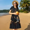 thumbnail image 4 of Vsdgher Cartes de Casino Poker pour Femmes Été 2025 Décontracté Robes Midi Maxi Légères Manches Courtes Col Rond Robe de Plage, 4 of 6