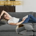 thumbnail image 6 of Ktaxon Corduroy Sofa Bed with Removable Ottoman, 90" Oversized Loveseat with Double Layer Cushions, Pillow Arms, Wood-Grain Legs for Living Room Bedroom Gray, 6 of 9
