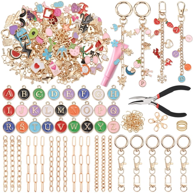 Kit para hacer llaveros selizo 263 piezas con dijes y herramientas