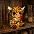 thumbnail image 2 of Highland Cow Rose Night Light, Stained Glass Handmade LED Decor Night Light, USB Craft Lamp for Bedroom Shelf Decoration, Stylish Birthday Housewarming Gift-Horse Lamp, 2 of 7