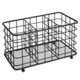 thumbnail image 6 of mDesign Metal Wire Kitchen Cutlery/Utensil Storage Bin, 3 Sections - Black, 6 of 6