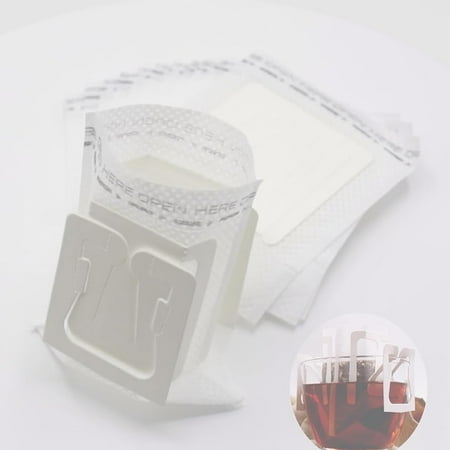 

JINGYANG Pack of 50 Portable Hanging Ear Drip Coffee Bag Single Serve Disposable Coffee Filter Paper Bag for Travel Compatible with Outside Diameter Less Than 9 cm Various Coffee Cups and Utensils