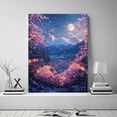 thumbnail image 2 of Mudket Mount Cherry Blossom Canvas Wall Art, Framed Floral Landscape Print, Japanese Style Wall Decor for Living Room, Ready to Hang - 12"L x 8"W, 2 of 10