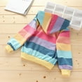 thumbnail image 3 of WIBACKER 2-7T Kids Girls and Toddlers' Cotton Zip-Up Hoodie Striped Sweatshirt Baby Rainbow Jacket, 3 of 11