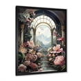 thumbnail image 2 of Designart "Eternal Stairs to Mountain Castle" Fashion Framed Wall Art - Glam Pink Fantasy Entryway Framed Wall Art, 2 of 6