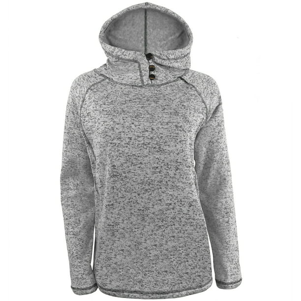 Victory Outfitters Ladies' Knit Fleece Salt & Pepper Hooded Henley ...