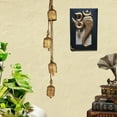 thumbnail image 5 of Vivanta Giant Cow Bells Set Rustic Vintage Lucky Harmony Cluster Christmas Bells on Jute Rope, Wind Chimes Wall Décor 36", Gold, 5 of 11