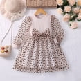 thumbnail image 2 of Elegant Knit Dress with Mesh Skirt and Bow Detail for Little Girls, Long Sleeve Round Neck Party Dress â for Fall, Winter, and Holiday Outings, Cute Toddler & Baby Girls Sweater Dress, 2 of 7