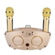 thumbnail image 4 of Altavoz Bluetooth para karaoke en casa, altavoz Bluetooth con dos micrófonos (dorado), 4 of 10