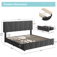 thumbnail image 2 of Garvee King Bed Frame with Adjustable Headboard and 4 Storage Drawers, Upholstered Platform Bed Frame King Size with Wooden Slats Support, No Box Spring Needed, Grey, 2 of 11