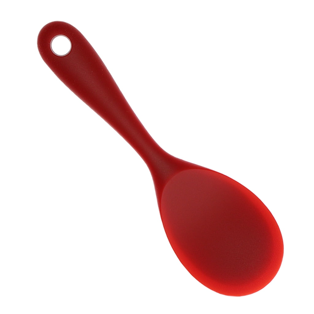 Food Grade Silicone Heat-Resistant Non-Stick Rice Spoon Black/Red