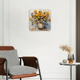 thumbnail image 2 of Square Wall Clock,Yellow And Violet Pansies In Pot On Light BackgSquare,Silent Non-Ticking Wall Clock Decor for Home Office Kitchen Living Room Bedroom(12inch), 2 of 4