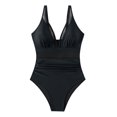 thumbnail image 6 of QHFBli Womens One Piece Swimsuit Solid Color Mesh Backless Sexy Bikini Swimsuit, 6 of 9