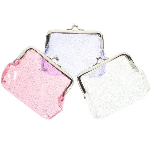 ibasenice Clear Purse Coin Purse for Women Clasp Design Alloy Portable Adults Beach 4.72*3.54*0.39in