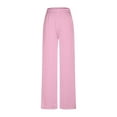 thumbnail image 4 of Olyvenn Women's Silk Satin Pajama Pants Soft Long Lounge Pants Elastic Waist Trousers Casual Sleepwear Pj Bottoms with Pockets Pink L, 4 of 6