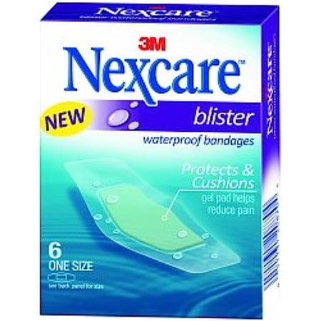 Nexcare Waterproof Bandages Protects & Cushions Gel Pad, One Size, 6 ct