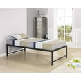 thumbnail image 3 of Pilaster Designs Archer 17"H Platform Daybed Bed Frame With Pop-Up Trundle Set, Black Metal, Twin, (Headboard, Footboard, Rails & 13 Slats), 3 of 5