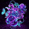 Kits de pintura de diamantes DIY, taladro redondo completo, mosaico de flores moradas, decoraciones para el hogar Likrtyny Arte deco