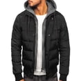 thumbnail image 1 of Hombres Calientes Con Capucha Puffer Chaquetas Abrigos Invierno Cremallera Casual Parka Cálido Acolchado Ropa De Abrigo Abrigos, 1 of 4