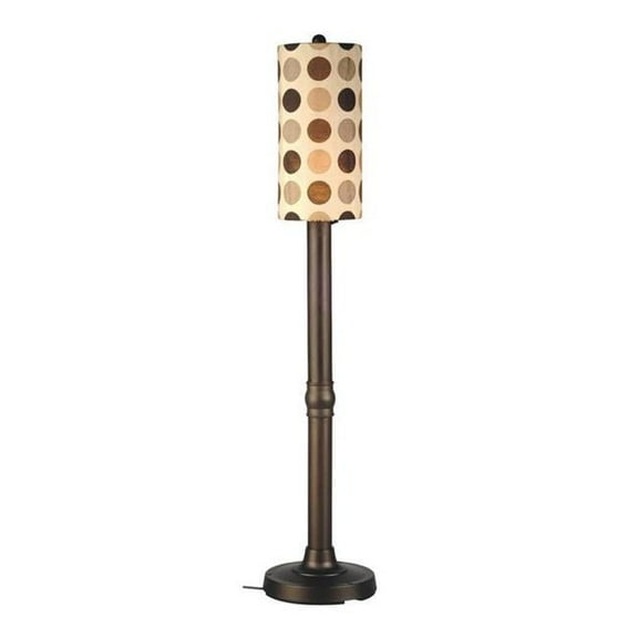 Patio Living Concepts Coronado 70 in. Floor Lamp 47257 with 3 in. white body and mojito coffee bean Sunbrella shade fabric