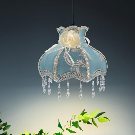 ELAYARD Lampshade Vintage Style Dome Fabric in Green for Living Room 1Pcs