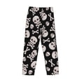 thumbnail image 3 of Lsque black white Skull bone Print Men's Pajama Pants, Lounge Pant - Comfortable Home Wear,Elastic Waistband, Stylish Design-Medium, 3 of 9