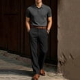 thumbnail image 2 of Stamzod Business Casual Outfits for Men 2 Piece Short Sleeve Golf Shirts and Flat Front Work Pants Summer Dressy Office Matching Set, 2 of 5