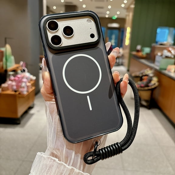 TECH CIRCLE for iPhone 18 Pro Max Case with Detachable Wrist Strap, Compatible with MagSafe, Support Wireless Charging, Lightweight Protective Magnetic Phone Case, Black