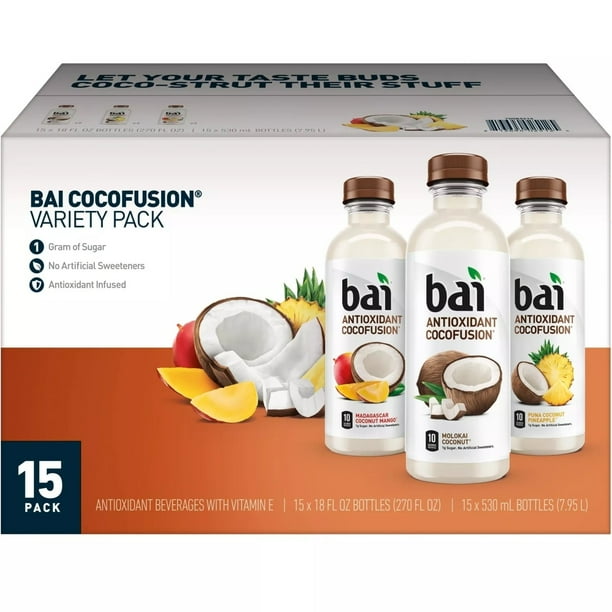 Bai Cocofusions Antioxidant Infused Beverage Variety Pack, 18 Fl Oz (15