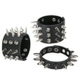 thumbnail image 3 of Bracelet en Cuir Punk Rivets Poignet Noir, 3 Pcs Punk Bracelet Clouté, 3 of 8