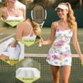 thumbnail image 6 of Yuyamidu Colorful Hibiscus Womens Tennis Dress Summer Golf Dress with Built in Shorts Palm Leaves Sleeveless Workout Athletic Dresses with Pocket Size M, 6 of 7