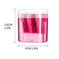thumbnail image 4 of Tuvgenk Pink Pencil Sharpener Plastic 2 Holes 4 pc Colored Pencil Sharpener Manual Office Portable for Classroom, 4 of 5