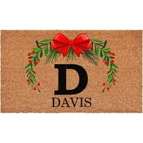 Calloway Mills 114823672D Personalized Christmas Wreath Doormat, 36"x72", Letter D