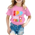 thumbnail image 1 of PMVFHDE Hauts Mignons Hauts pour Fille 2025 Robe T-Shirt Fille Hauts d'Été Fille 2025 Maillots de Bain Fille Hauts Garçon et Fille Mode Décontractée Imprimé Col Rond Ample Manches Courtes T-Shirt Haut Rose, 7-8 Ans, 1 of 4