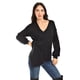 thumbnail image 1 of Blusa de punto diseño cruzado Roman Fashion /Juvenil, 6688 (Negro) negro M, 1 of 6