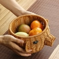 thumbnail image 5 of qILAKOG Woven Storage Rattan Basket - Wicker Storage Basket - Brown Container for Home Decor - Tabletop Organizer for Snacks, Fruits, and Sundries, Kitchen Storage, 5 of 5