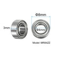 thumbnail image 2 of 5 Packs MR84ZZ Deep Groove Ball Bearings 4x8x3mm Chrome Steel Miniature Bearing Double Shielded, P6 (ABEC 3), 2 of 6