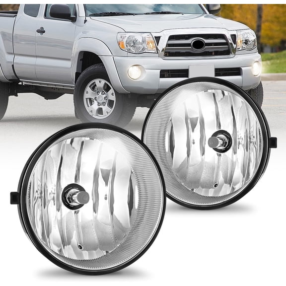 Nilight Fog Lights Assembly Compatible with Toyota 2005 2006 2007 2008 2009 2010 2011 Tacoma 2007-2013 Tundra 2008-2017 Sequoia 2004-2006 Solara Fog Light Replacement w/H10 42W Bulbs