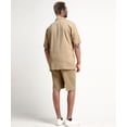 thumbnail image 5 of AZoiNM Men's Short Sleeve Shorts Suit Set Summer Two Button Notch Lapel Loose Fit, 5 of 8