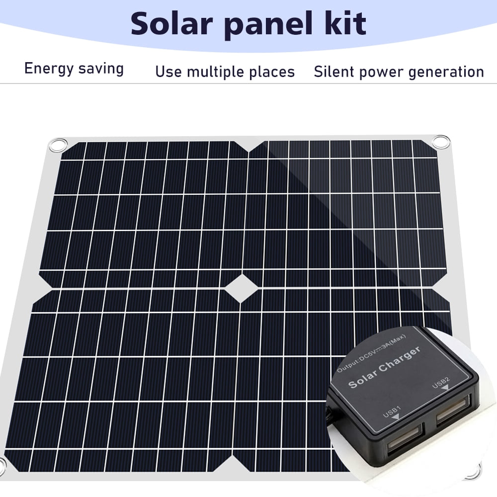 MDHAND 200 Watt 120 Volt Portable Solar Panel Charger W/ Charge Controller,100A Solar Panel Starter Kit