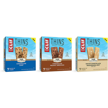 CLIF Bar- CLIF Thins - Snack Bars - Variety Pack - 100 Calorie Packs (0.78 Ounce Snack Bars 21 Count)