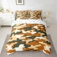 thumbnail image 2 of Manfei Camo 7pcs Bedding Comforter Set,Rustic Outdoor Queen Bedding Sets,Orange Beige Queen Sheet Sets For Kids,Luxury Bedroom Decor Reversible, 2 of 8