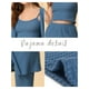 thumbnail image 4 of Pijama de punto para mujer, ropa de dormir informal, pantalones, cárdigan encogimiento de hombros, conjunto de salón 3ps, pequeño azul, 4 of 5