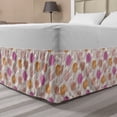 thumbnail image 1 of Floral Bed Skirt, Autumn Season Leaf Silhouettes and Watercolor Blots Illustration Art Print, Elastic Bedskirt Dust Ruffle Wrap Around for Bedding Decor, 4 Sizes, Ivory and Multicolor, by Ambesonne, 1 of 2