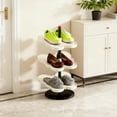thumbnail image 4 of Narrow Shoe Rack for Entryway Butterfly Shaped Detachable Compact Plastic Shoe Rack 68Cm White for Home Rental Apartments Dormitories, 4 of 7