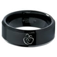 thumbnail image 2 of Tungsten Family Tree Kids Parents Parenthood Hug Band Ring 8mm Men Women Comfort Fit Black Beveled Edge Polished, 2 of 4