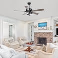 thumbnail image 3 of Whose Lamp 52 Inch Black Contemporary Ceiling Fan with Integrated LED Lights, Downrod Mount, Remote Control, Reversible Blades, 3 of 16